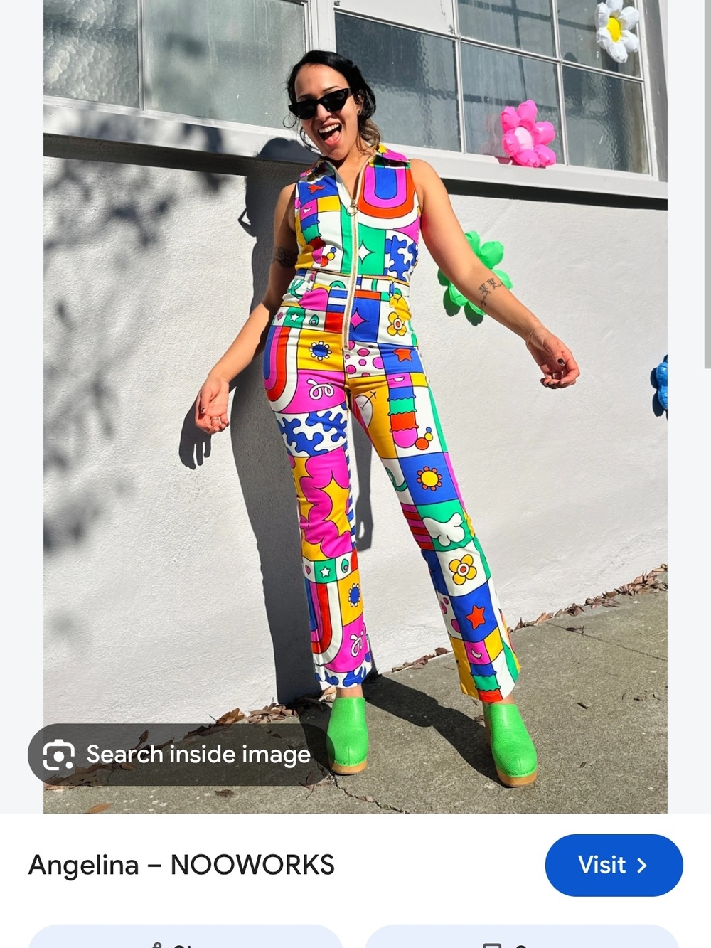 NOOWORKS Vibrant Retro Graphic Zip Jumpsuit in Wormiverse